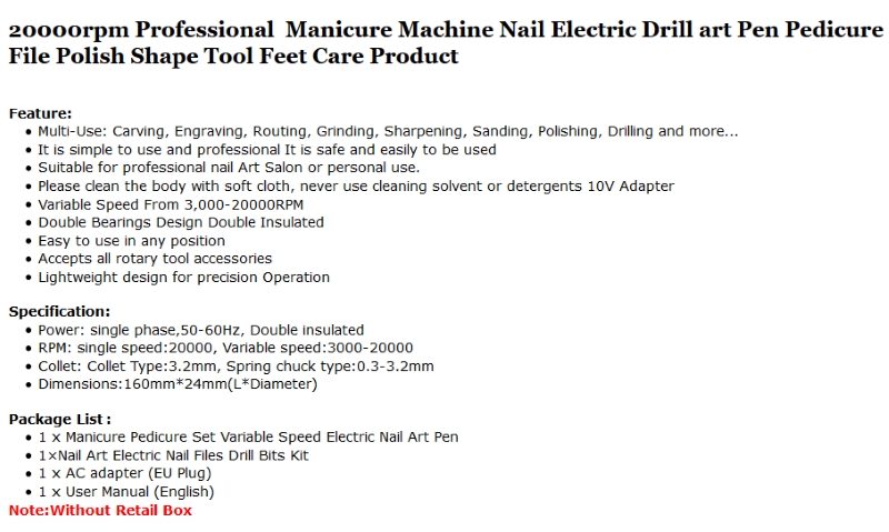 MHA-15 מכשיר פדיקור מניקור מקצועי חשמלי.