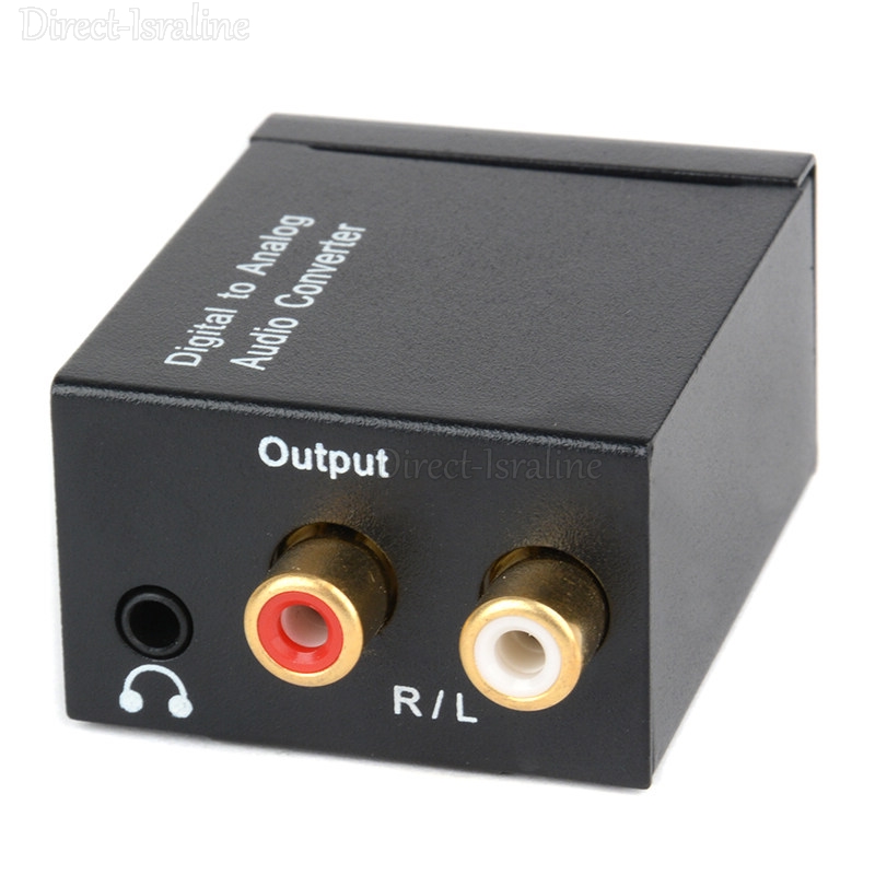 סטריאו כולל כניסת אוזניות RCA קואקסיאלי ל-2 RCA אופטי או Toslink - ממיר אודיו דיגיטלי לאנלוגי