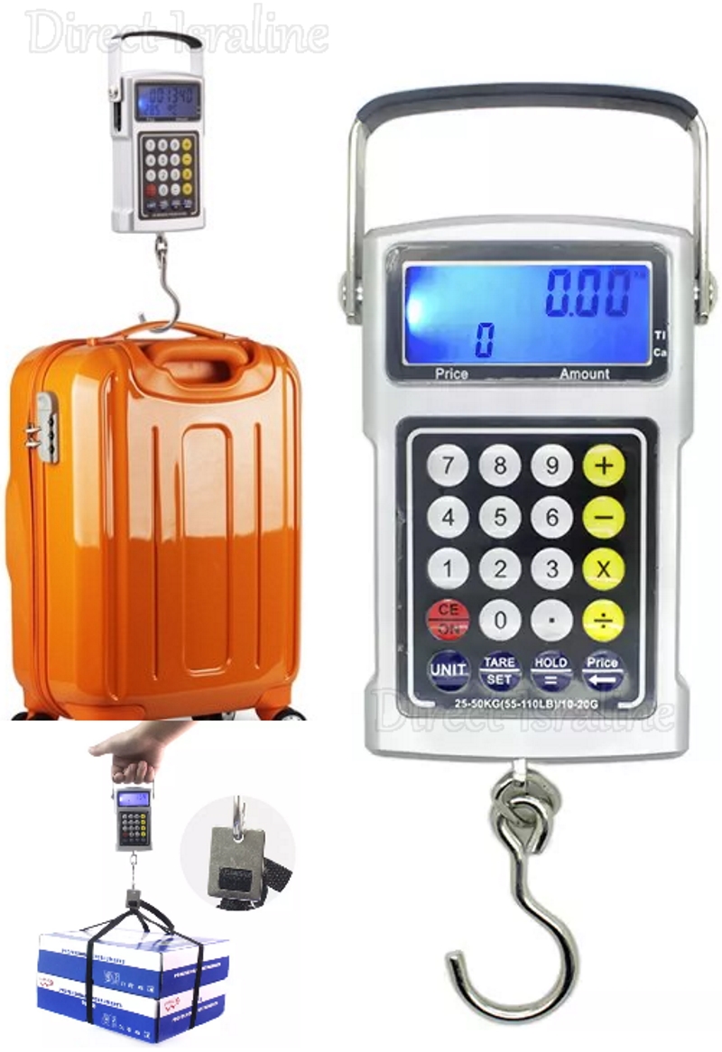 DG-01 משקל אלקטרוני דיגיטלי למזוודות וציוד, עם 7 פונקציות