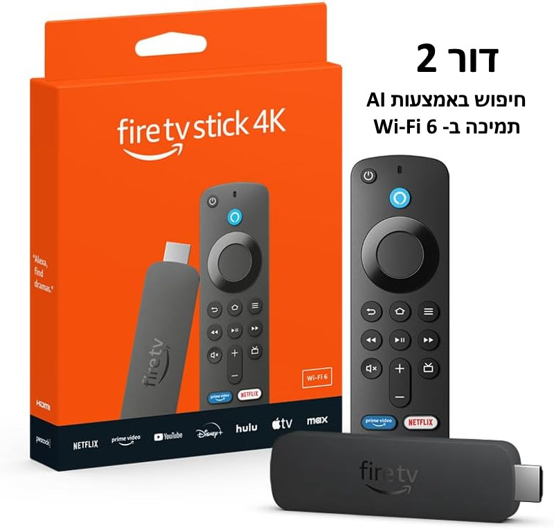 Amazon Fire TV Stick 4K AI סטרימר דור 2 2024 חיפוש באמצעות.