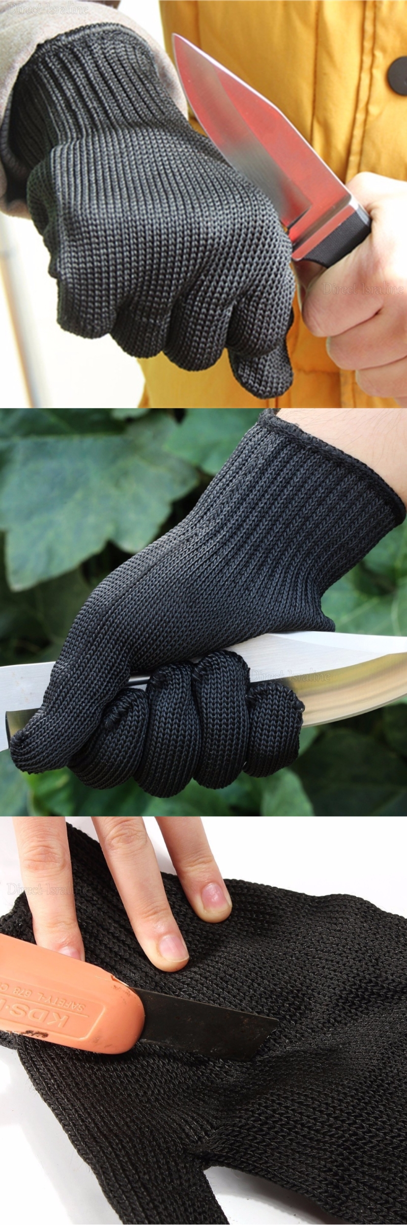 D5637 כפפות עבודה נגד חיתוך עם חוטי פלדה