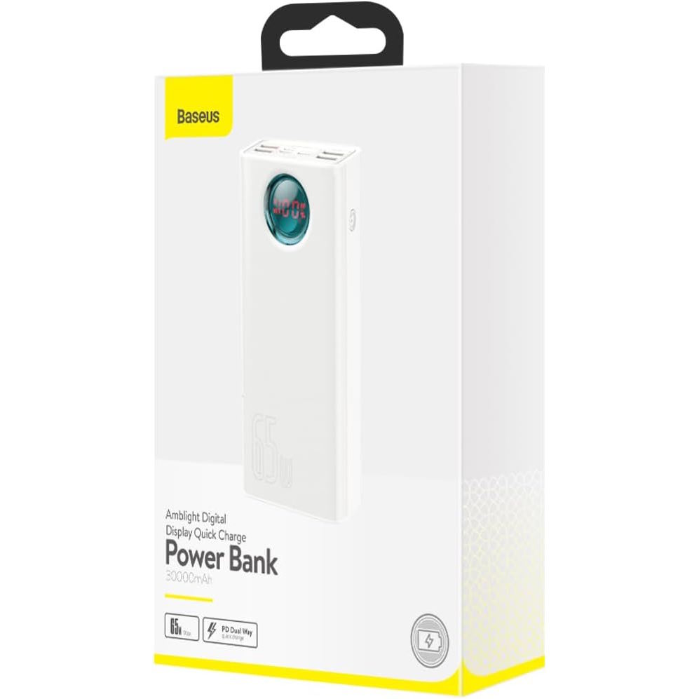 Baseus 65W QC3.0 Power Bank 30,000mAh מטען נייד (נפח אמיתי)