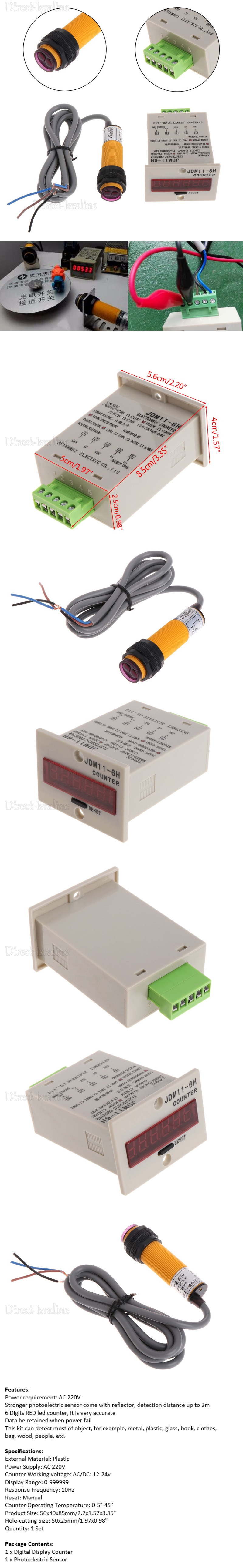 D3782 נומרטור קאונטר דיגיטלי אוטומטי עם גלאי פוטואלקטרי לספירה אוטומטית עד 999,999