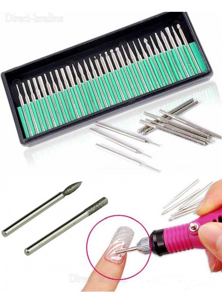 מקדחי מתכת 30 יחידות לחיתוך ושיוף ציפורניים במקדחה חשמלית כלי עזר למניקור D3236 *במלאי מיידי*