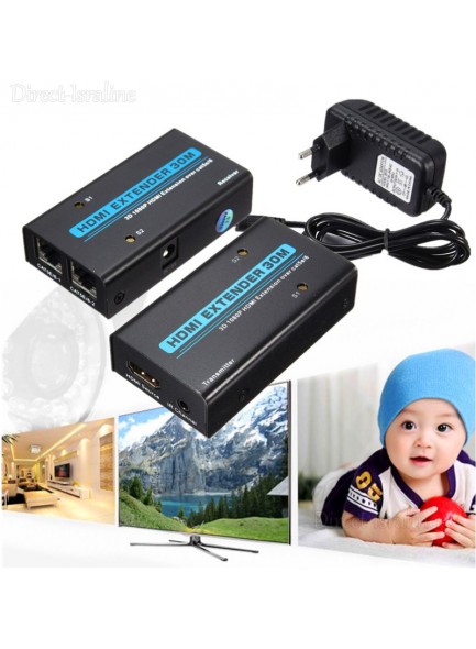 מאריך טווח HDMI Cat5e Cat6 To RJ45 Extender עד 30 מטר