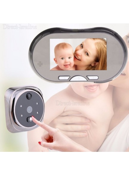 עינית דיגיטלית מתכתית לדלת מסך מגע 4.3 אינץ רחבת זווית 160 מעלות עם ראיית לילה והקלטה D2578 *במלאי מיידי*