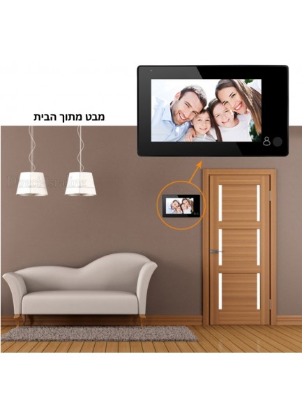 עינית דיגיטלית מוסתרת לדלת 4.3 אינץ רחבת זווית מופעלת כפתור אחד D2289 *במלאי מיידי*