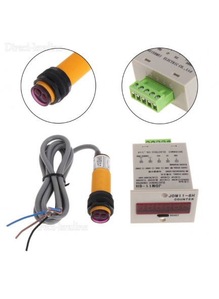 נומרטור קאונטר דיגיטלי אוטומטי עם גלאי פוטואלקטרי לספירה אוטומטית עד 999,999 D3782 *במלאי מיידי*