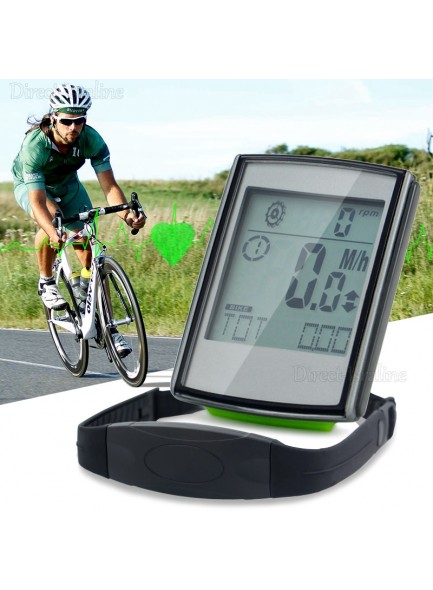 מחשב דרך ספידומטר אלחוטי כולל רצועת דופק לאופניים עמיד מים BC335 *במלאי מיידי*