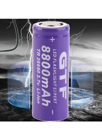 סוללה נטענת 3.7v 8800mAh 26650 Li-ion *במלאי מיידי*