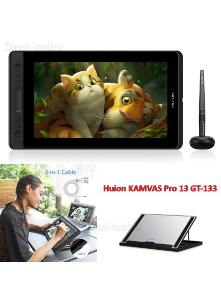 לוח כתיבה אלקטרוני HUION KAMVAS 13 GT-133 PRO *במלאי מיידי*