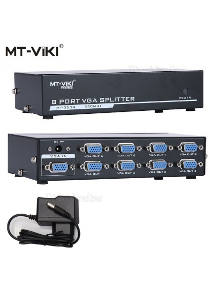 מפצל VGA מקצועי אקטיבי מוגבר ל 8 מסכים 350MHZ *במלאי מיידי*