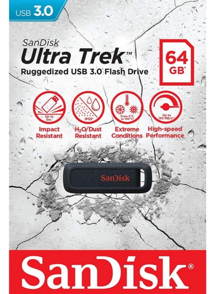 SanDisk Ultra Trek USB 3.0 64GB SDCZ490-064G-G46 *במלאי מיידי*