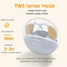 זוג מגברי מכשירי שמיעה המוסתרים מאחורי אוזן שמאל וימין נטענים D6510