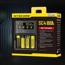 מטען פרימיום דיגיטלי חכם Nitecore SC4 לסוללות נטענות