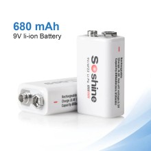סוללה נטענת 9V 680mAh Soshine