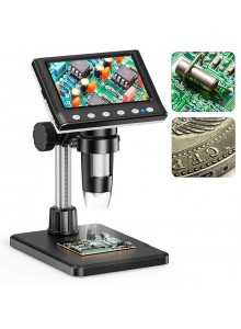 מיקרוסקופ דיגיטלי USB מגדיל פי 1000 עם מסך 4.3 אינץ ומעמד/משטח עבודה D6720 *במלאי מיידי*