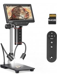 Elikliv EM3K-AF מיקרוסקופ דיגיטלי כולל שלט USB 38MP פוקוס אוטומטי מגדיל פי 2000 עם מסך 7 אינץ ומעמד *במלאי מיידי*