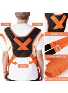 רצועות הרמה וסבלות מקצועיות עד 450 קג רחבות 5 סמ ל-2 אנשים D6634 *במלאי מיידי*