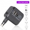 מתאם שקע חשמל עולמי אוניברסלי AU US UK EU כולל 2 כניסות USB וכניסת D6631 USB-C *במלאי מיידי*