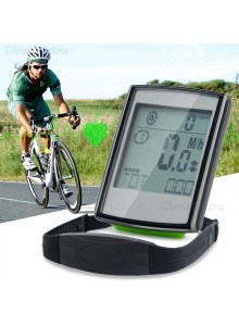 מחשב דרך ספידומטר אלחוטי כולל רצועת דופק לאופניים עמיד מים BC335 *במלאי מיידי*