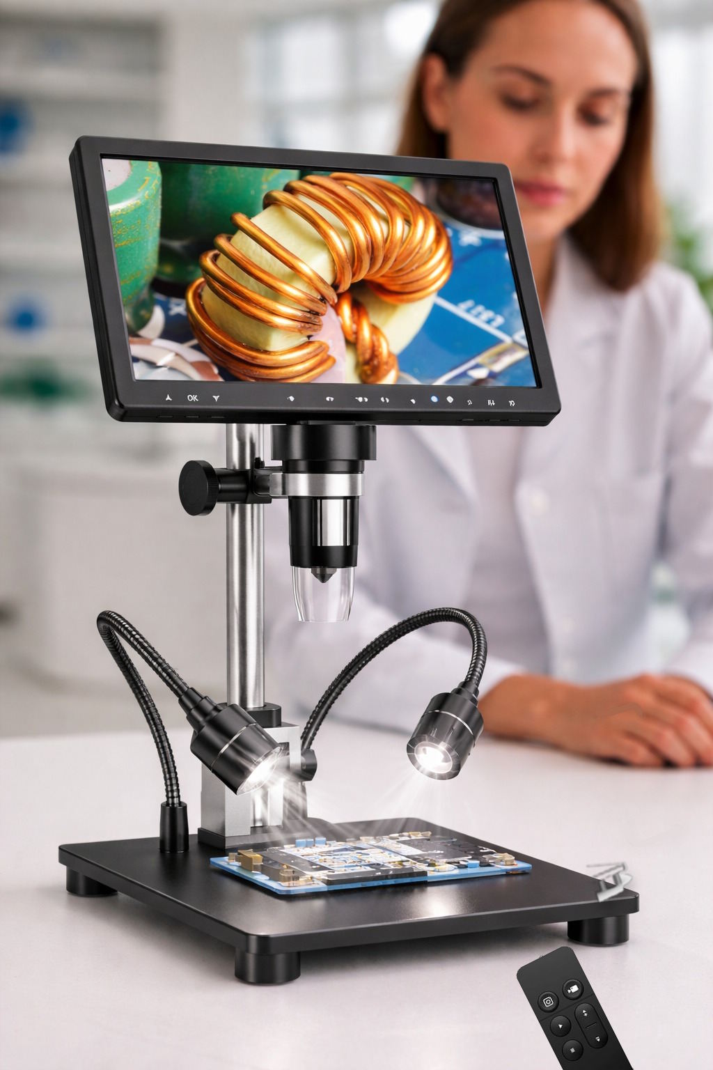 עם מסך 10.1 אינץ מגדיל פי 2000 DM12 מיקרוסקופ דיגיטלי נטען
