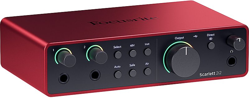 Focusrite Scarlett 2i2 4G כרטיס קול מקצועי לאולפן הקלטות דור 4.