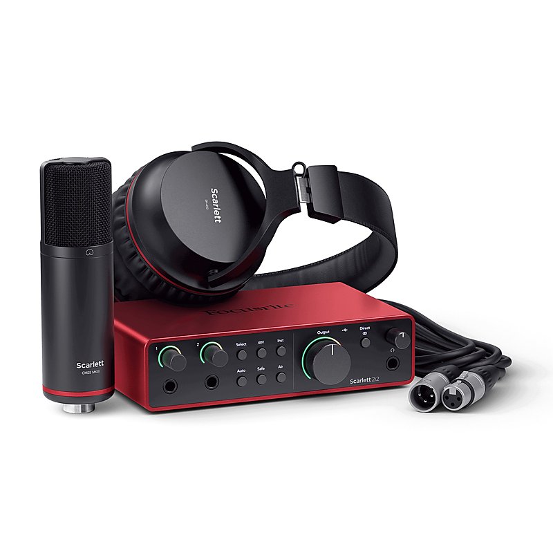 Focusrite Scarlett 2i2 Studio 4G ערכת אולפן להקלטות דור 4.