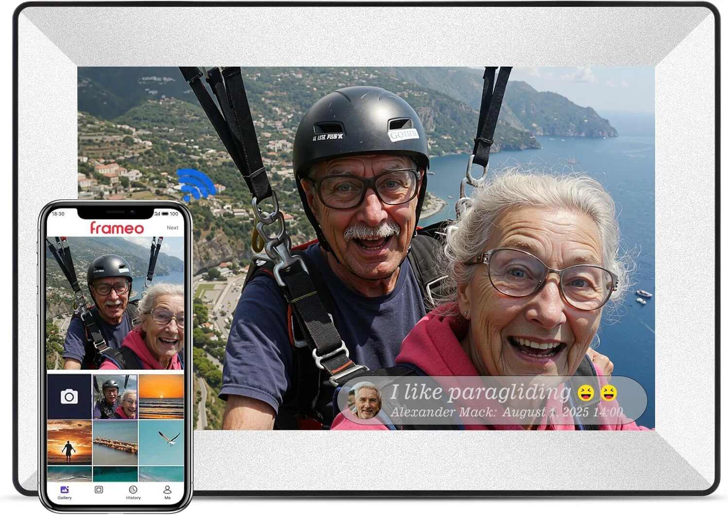 D16282 מסגרת דיגיטלית ‏10.1 ‏אינטש אלחוטית חכמה מופעלת אפליקצייה