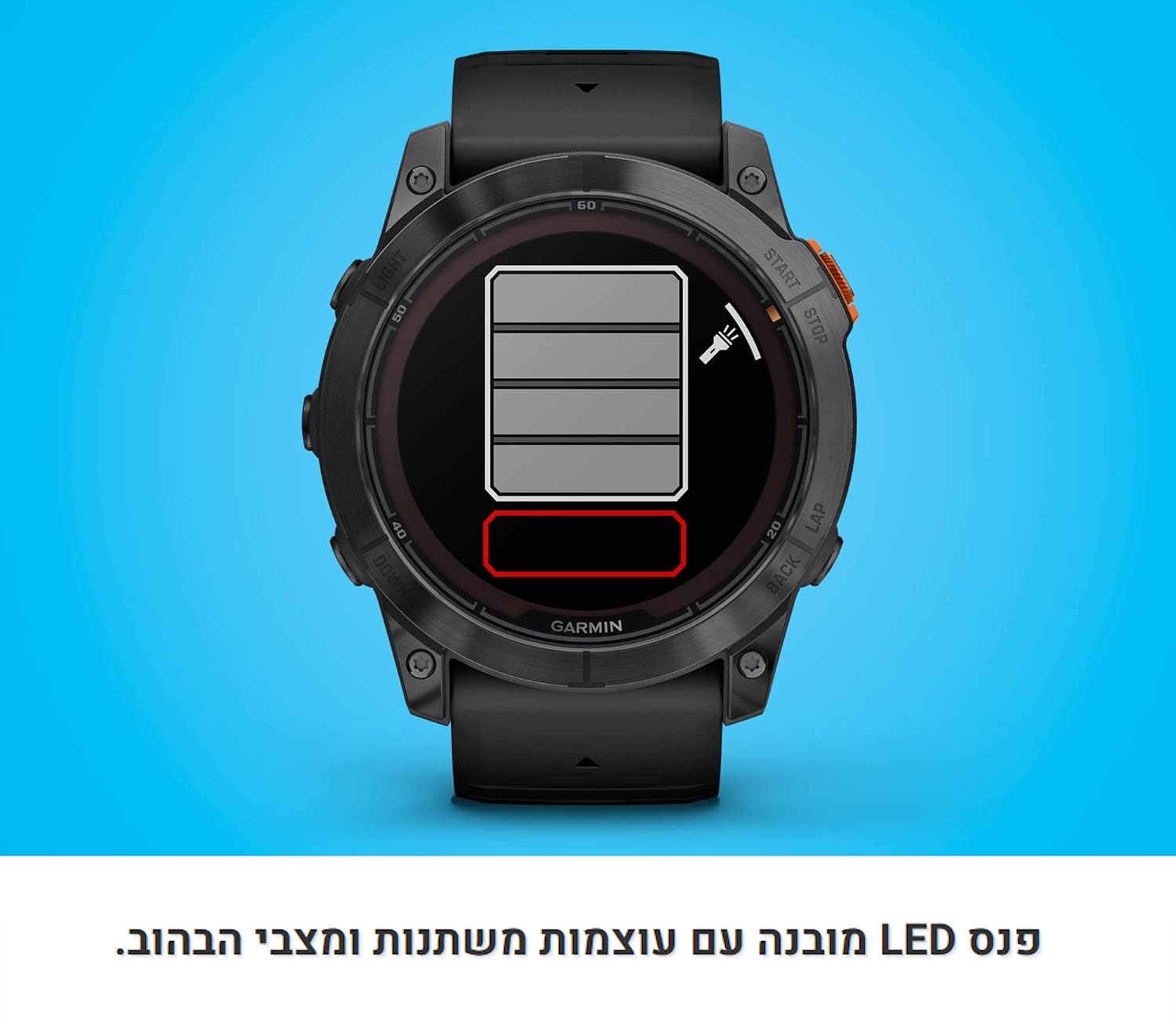 Garmin fenix 7X Pro Solar 51mm GPS שעון פעילות ודופק.