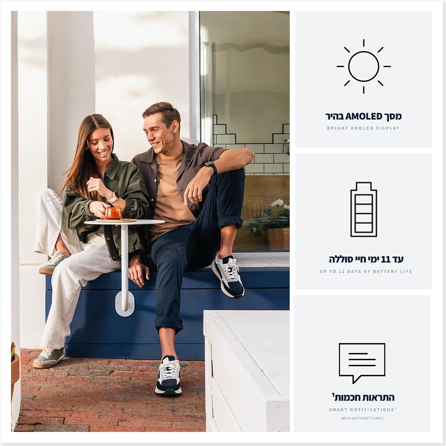 Garmin v&iacute;voactive 6 GPS AMOLED 42mm 010-02985-00 שעון פעילות ודופק.