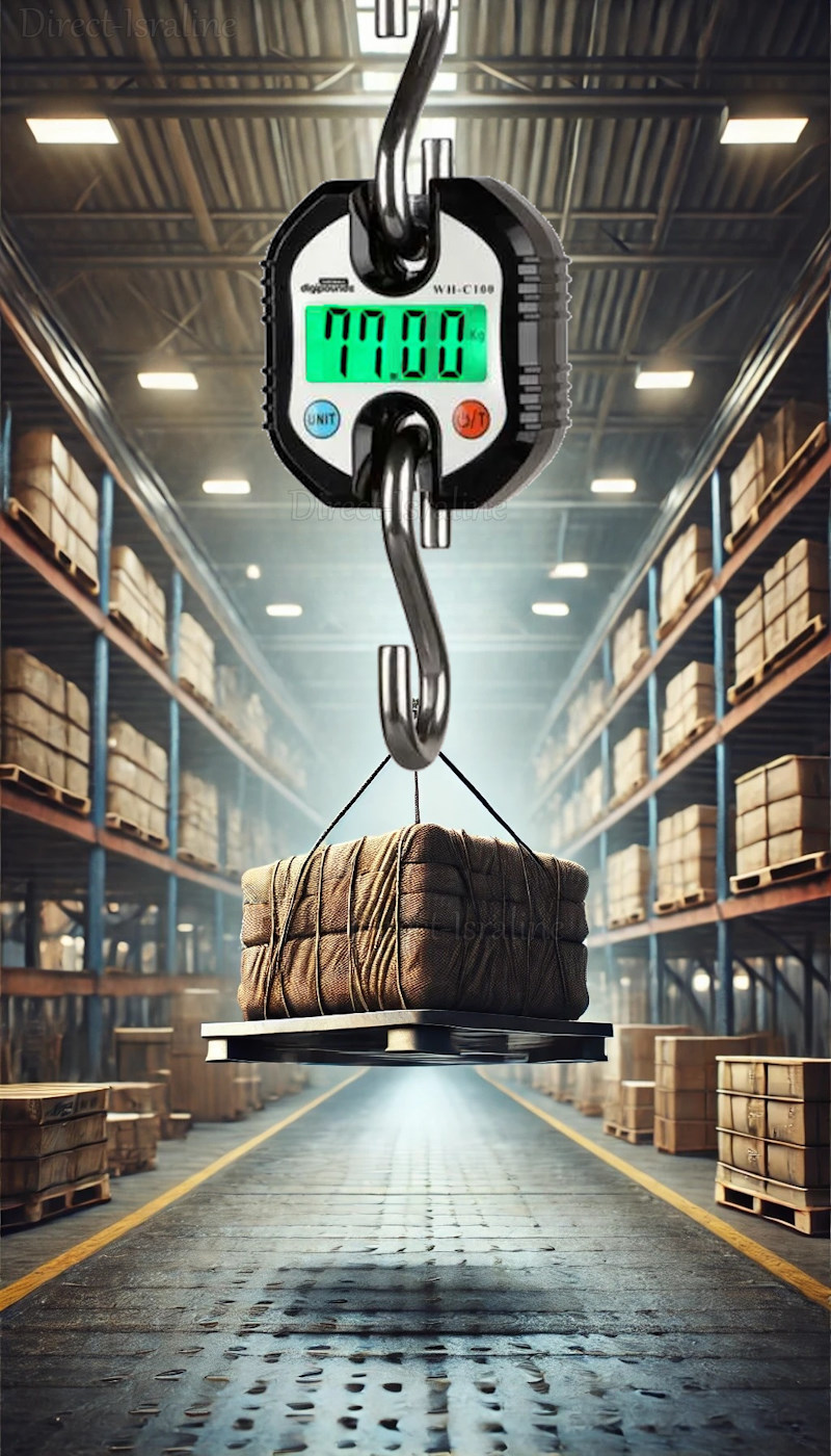 WH-C100 משקל תליה דיגיטלי לעומס כבד וציוד, שקילה עד 150 ק"ג בדיוק של 50 גרם.