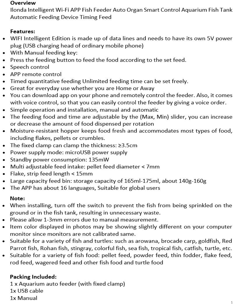 D4575 מאכיל דגים אוטומטי דיגיטלי אלחוטי חכם מופעל אפליקציה.
