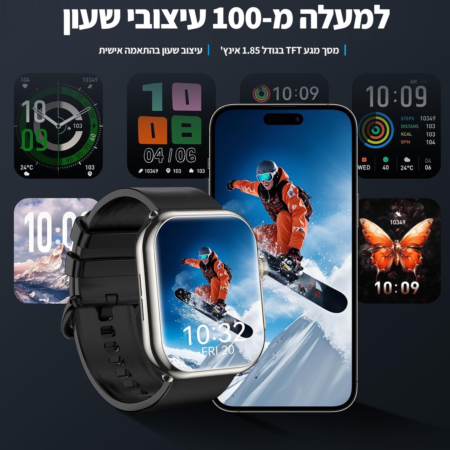 K62 שעון פעילות חכם בלוטוס כולל מד דופק לחץ דם חמצן בדם עם צג צבעוני.