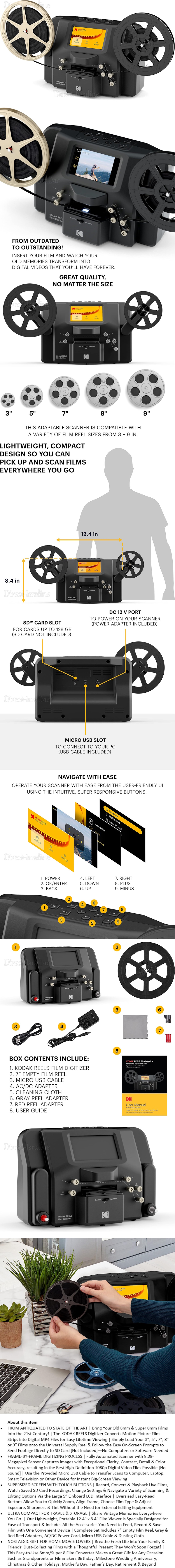 KODAK Mini Digital Film & Slide Scanner סורק שקופיות ונגטיבים דיגיטלי להמרת פילם ושקופיות.
