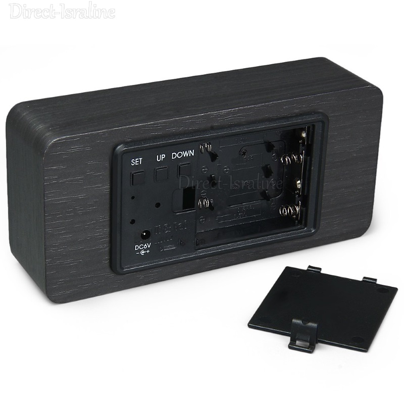 B2C04 שעון מעורר מעוצב דמוי עץ במגוון צבעים