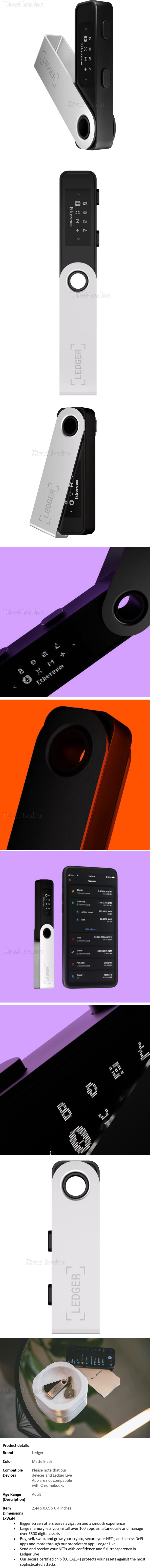 Ledger Nano S Plus ארנק חומרה מוצפן לביטקוין איטריום לייטקוין ורבים נוספים.