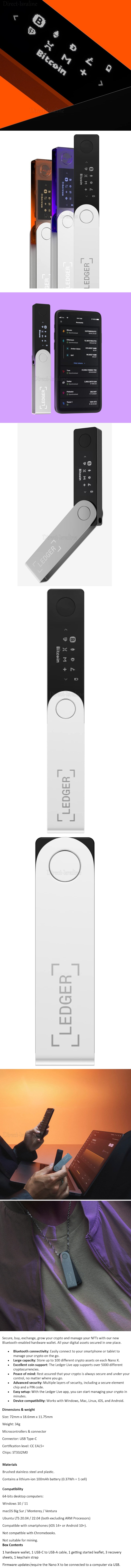 Ledger Nano X ארנק חומרה מוצפן לביטקוין איטריום לייטקוין ורבים נוספים