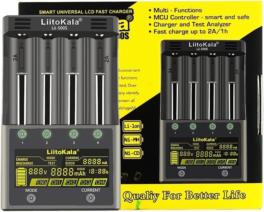 מטען אוניברסלי דיגיטלי חכם לכל סוגי הסוללות LiitoKala Lii-500S