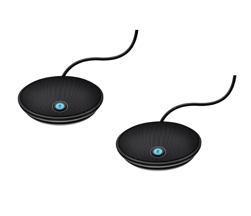 זוג מיקרופוני הרחבה למערכת שיחות ועידה Logitech GROUP דגם 989-000171.