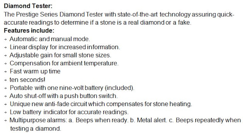 MIZAR DN-1 מכשיר מקצועי לבדיקת יהלומים ואבני חן.