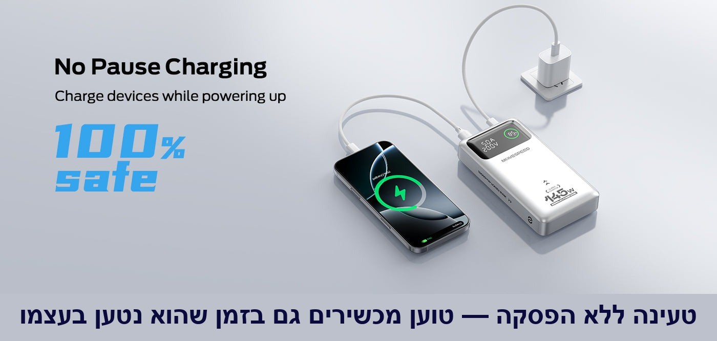 מטען נייד עוצמתי 140W 25000mAh עם תצוגה דיגיטלית MOVESPEED M25Pro.