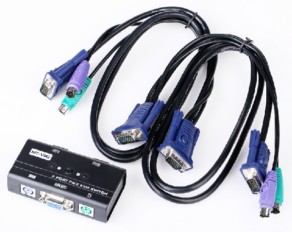 2 PORT KVM SWITCH BOX 2 CABLE PS2 MT-260SL *במלאי מיידי*.