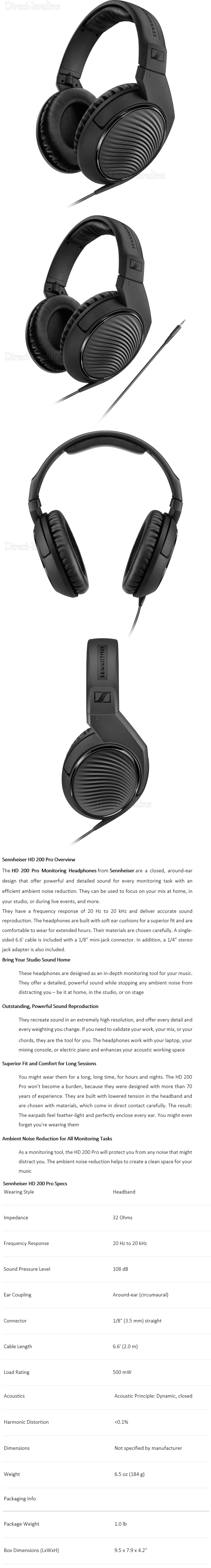 Sennheiser HD 200 PRO אוזניות.