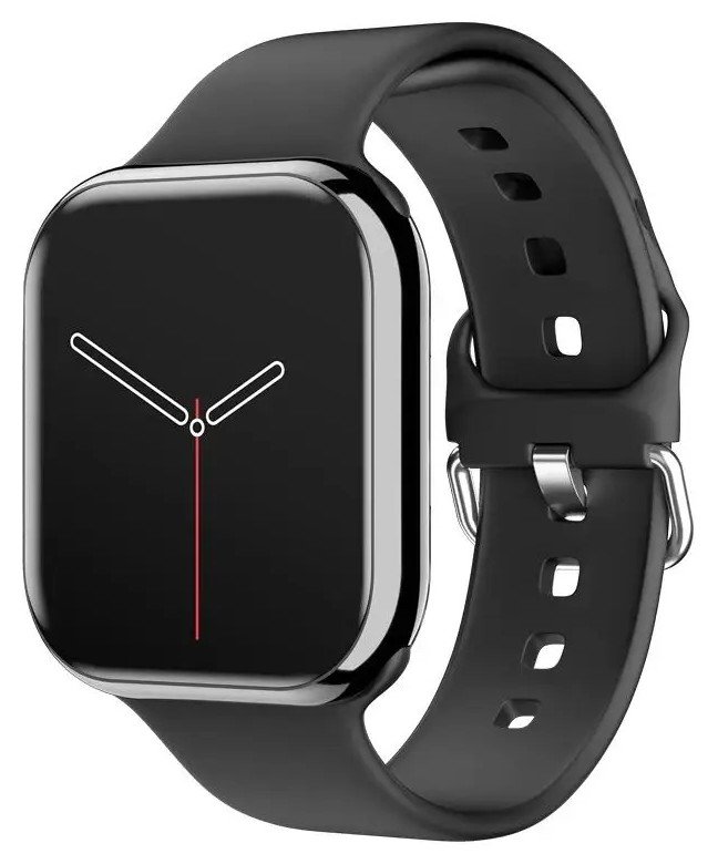 שעון חכם מרובע 1.85 אינץ' Series 10 עם שיחות בלוטוס, NFC, מד דופק, לחץ דם וחמצן בדם, מסלול GPS וטעינה אלחוטית &mdash; שחור / לבן.