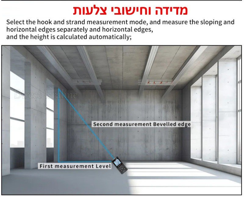 מד מרחק דיגיטלי בקרן לייזר עד 40 מטר SNAKOL SK-40A — דיוק ±2 מ