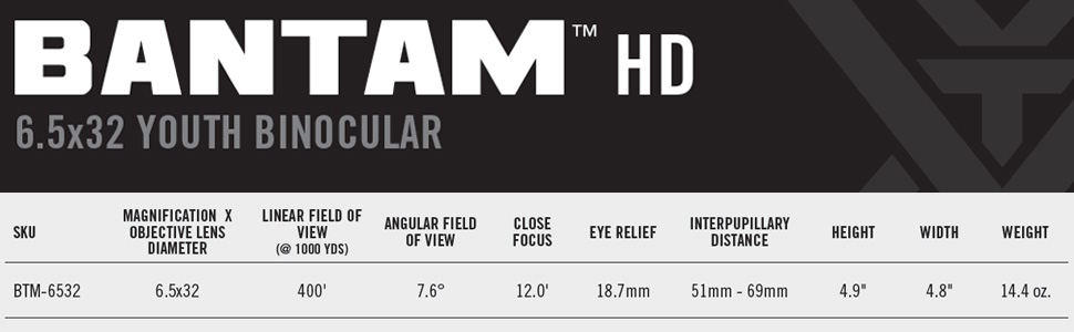 Vortex Optics Bantam HD 6.5x32 משקפת Vortex Optics Bantam HD 6.5x32 משקפת.