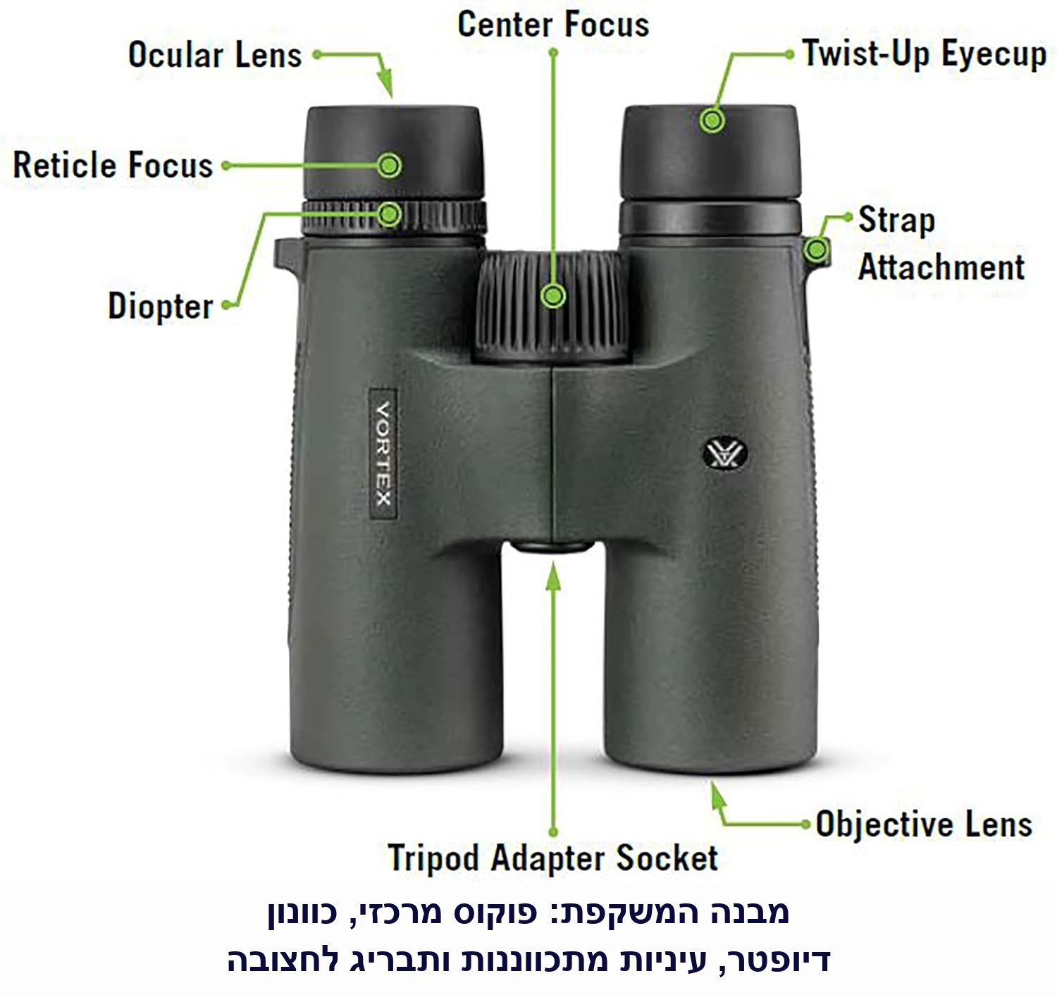 משקפת מקצועית עמידה למים Vortex Triumph HD 10x42.