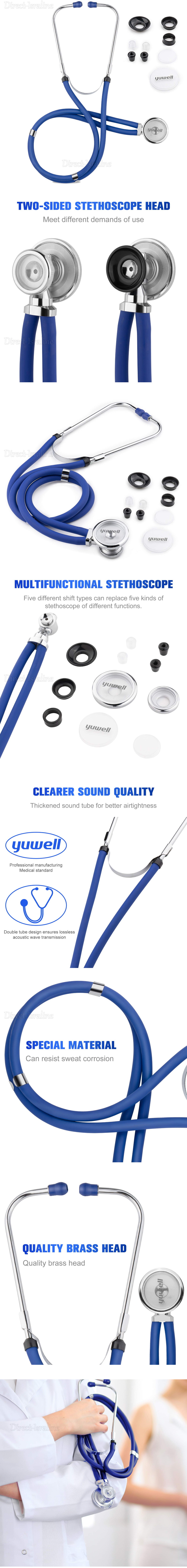Yuwell D3841 סטטוסקופ רפואי מקצועי רב תפקודי דו ראשי